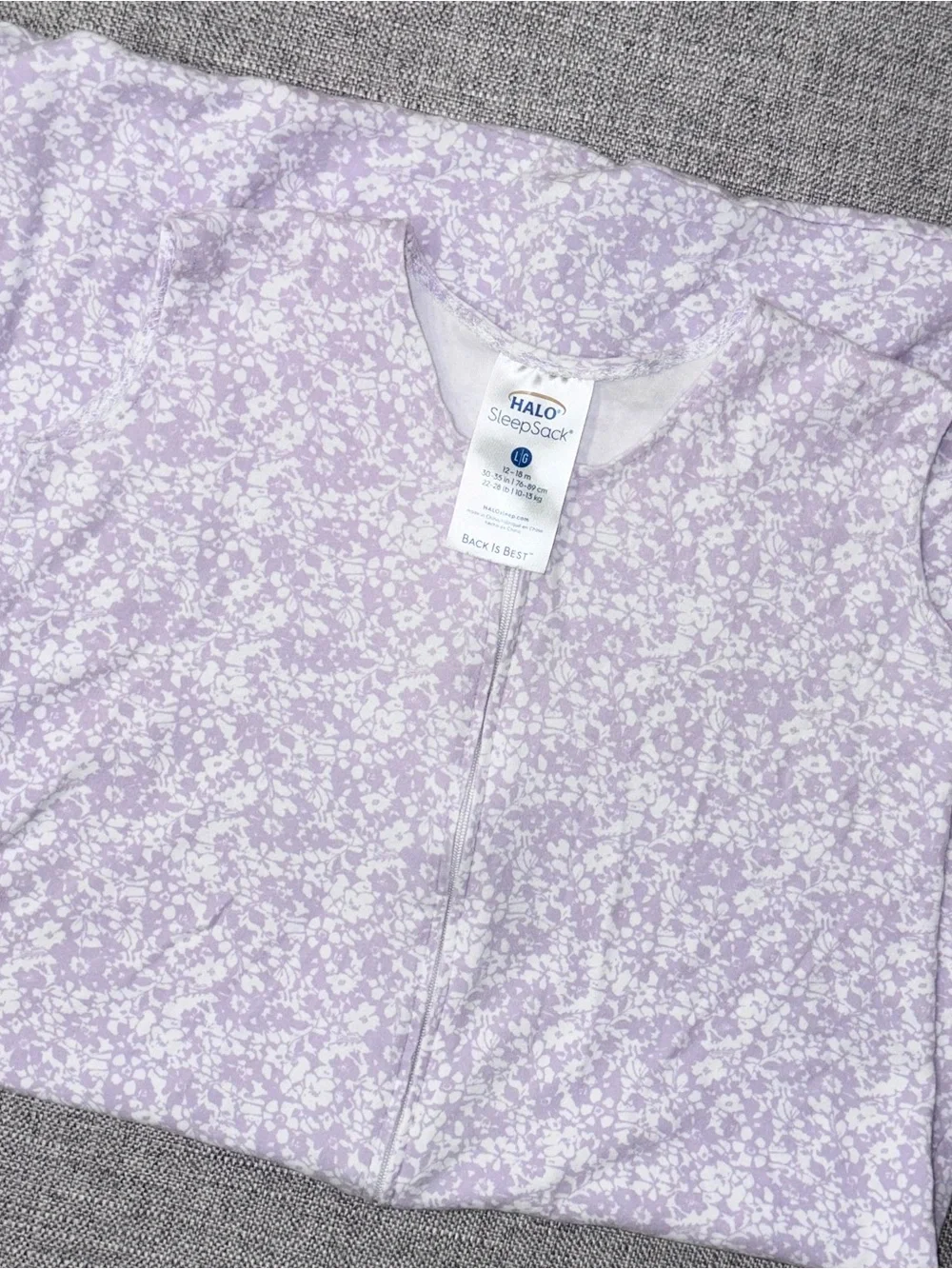 Halo Large (12/18m) lavender floral Sleepsack VGUC